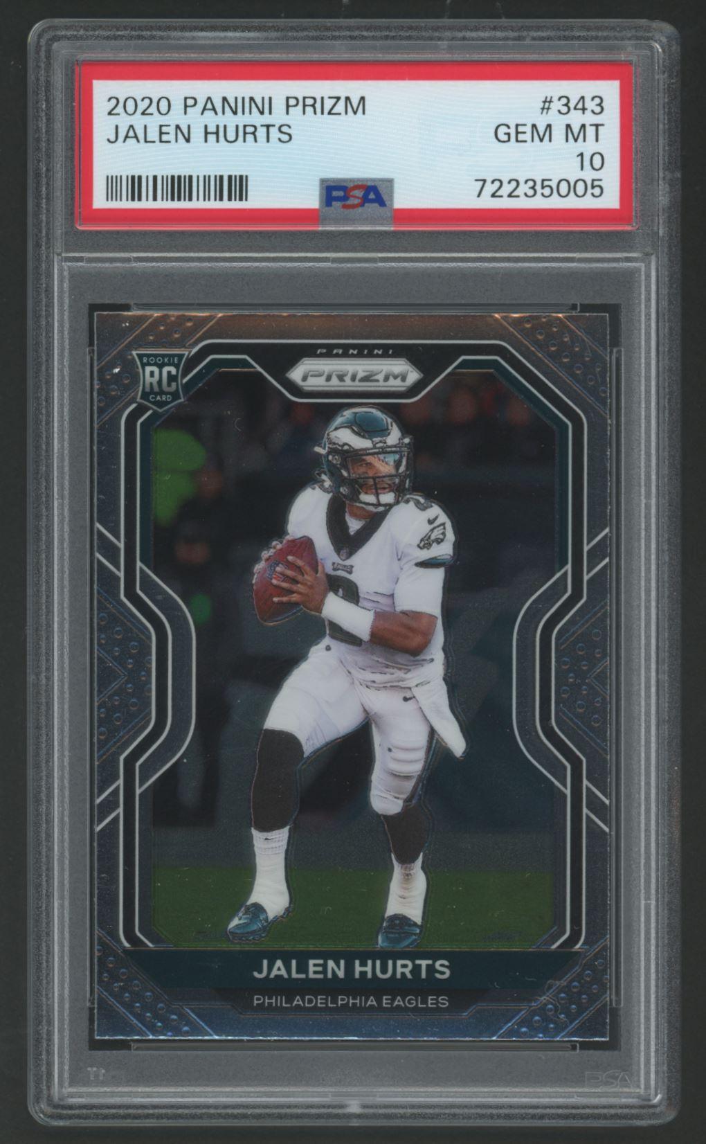 Jalen Hurts 2020 Panini Prizm #343 RC (PSA 10) at PristineAuction.com Jalen Hurts 2020 Panini Prizm #343 RC (PSA 10) at PristineAuction.com