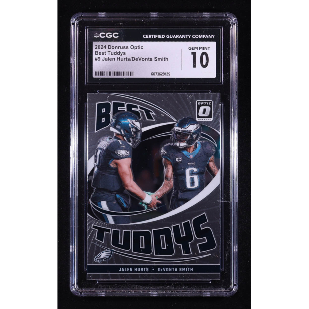 DeVonta Smith / Jalen Hurts 2024 Donruss Optic Best Tuddys #9 (CGC 10) at PristineAuction.com