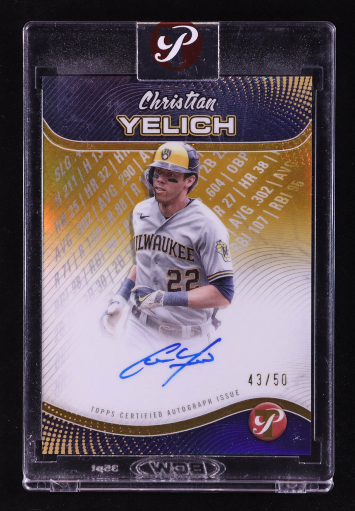 Christian Yelich 2024 Topps Pristine Pristine Production Autographs Gold Refractors #PPACY #43/50