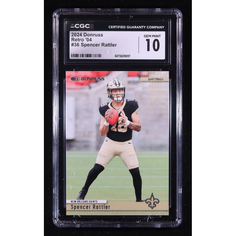 Spencer Rattler 2024 Donruss Retro '04 #36 RC (CGC 10) at PristineAuction.com