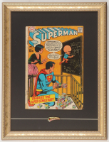 1970 "Superman" Issue #224 Custom Framed DC Comic Book Display with Superman Logo Pin at PristineAuction.com