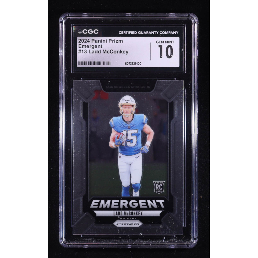 Ladd McConkey 2024 Panini Prizm Emergent #13 RC (CGC 10) at PristineAuction.com