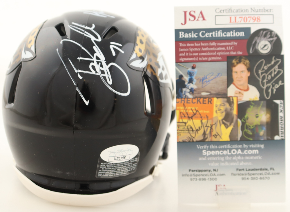 Mark Brunell & Tony Boselli Signed Jaguars Speed Mini Helmet (JSA) at PristineAuction.com Mark Brunell & Tony Boselli Signed Jaguars Speed Mini Helmet (JSA) at PristineAuction.com