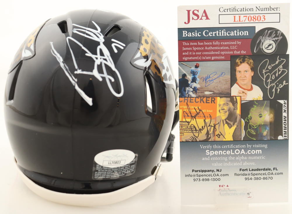 Mark Brunell & Tony Boselli Signed Jaguars Speed Mini Helmet (JSA) at PristineAuction.com Mark Brunell & Tony Boselli Signed Jaguars Speed Mini Helmet (JSA) at PristineAuction.com
