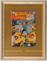 1967 "Action Comics" Issue #357 Custom Framed DC Comic Book Display with Superman Pin at PristineAuction.com