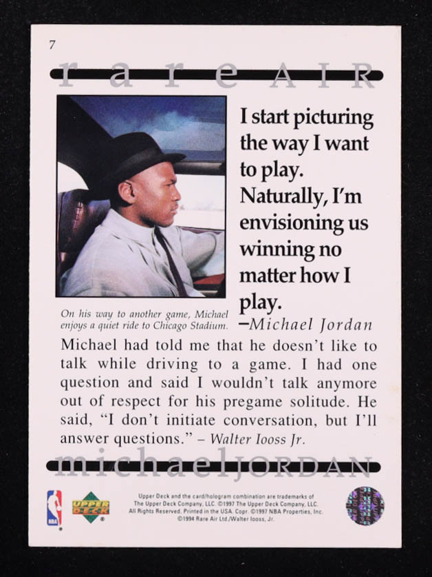 Michael Jordan 1994 Upper Deck Jordan Rare Air #7 at PristineAuction.com Michael Jordan 1994 Upper Deck Jordan Rare Air #7 at PristineAuction.com