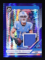 Amon-Ra St. Brown 2024 Donruss Optic Donruss Threads Blue Hyper #1 at PristineAuction.com