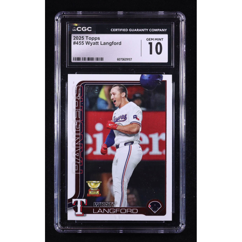 Wyatt Langford 2025 Topps #455 (CGC 10) at PristineAuction.com
