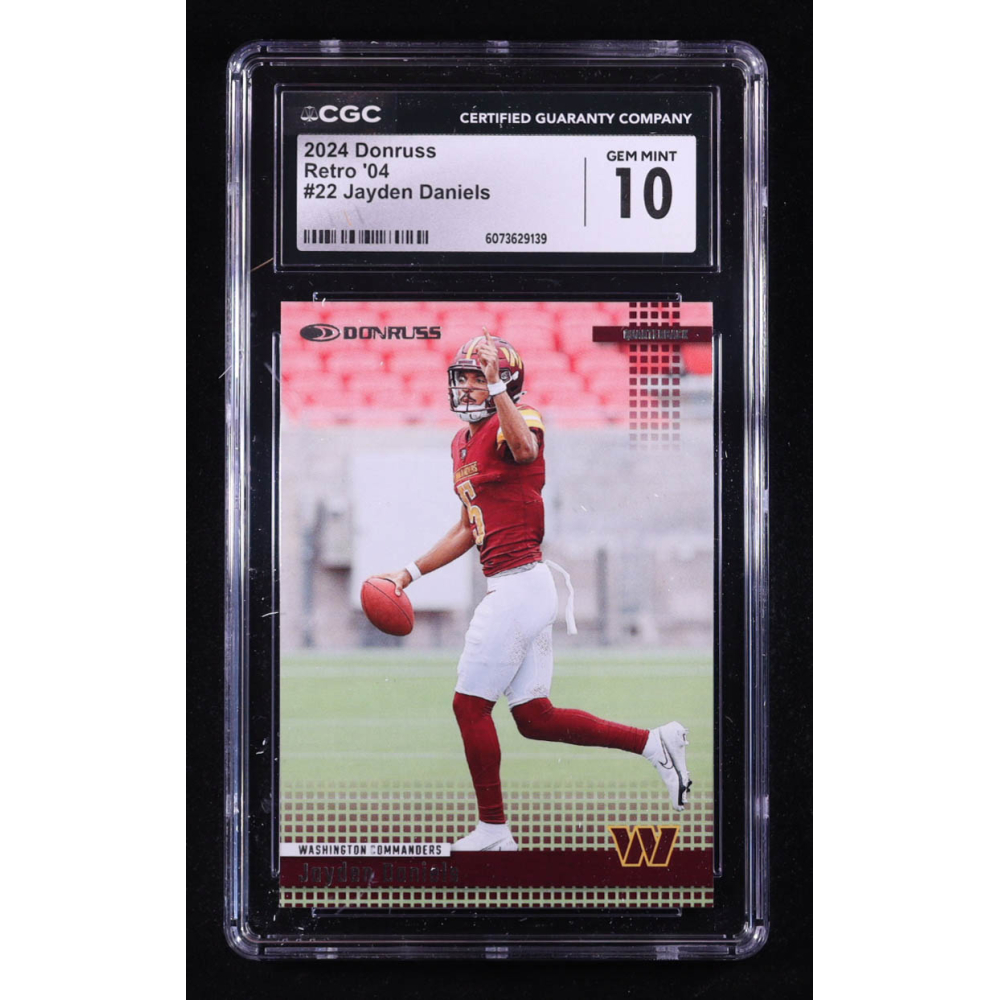 Jayden Daniels 2024 Donruss Retro '04 #22 RC (CGC 10) at PristineAuction.com Jayden Daniels 2024 Donruss Retro '04 #22 RC (CGC 10) at PristineAuction.com