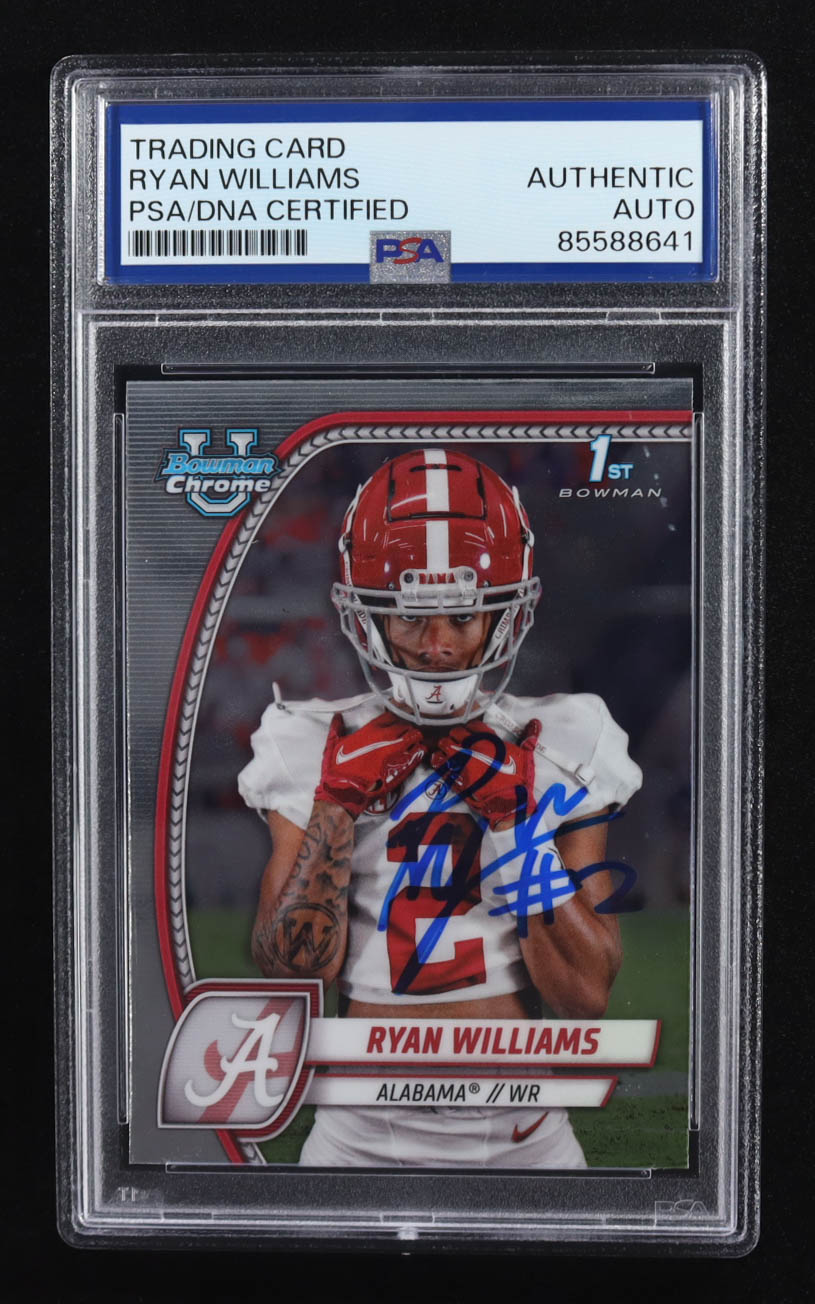 Ryan Williams Signed 2024 Topps Bowman U Chrome 1st #53 RC (PSA) at PristineAuction.com Ryan Williams Signed 2024 Topps Bowman U Chrome 1st #53 RC (PSA) at PristineAuction.com