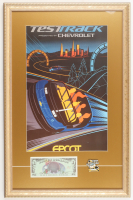 Disney World "Test Track" Epcot Custom Framed Poster Print Display with Ride Pin & Epcot Disney Dollar at PristineAuction.com