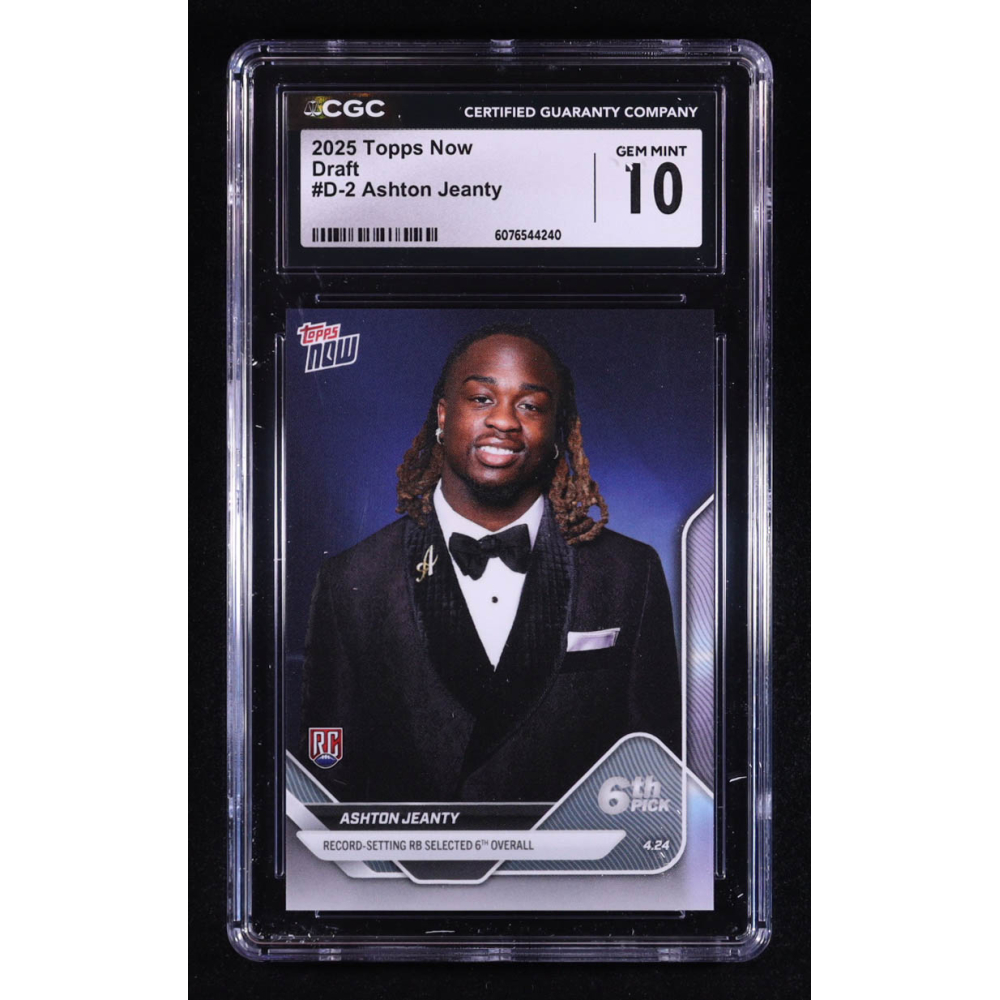 Ashton Jeanty 2025 Topps Now Draft #D2 RC (CGC 10) at PristineAuction.com