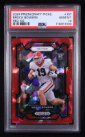 Brock Bowers 2024 Panini Prizm Draft Picks Prizms Red Ice #107 RC (PSA 10) at PristineAuction.com
