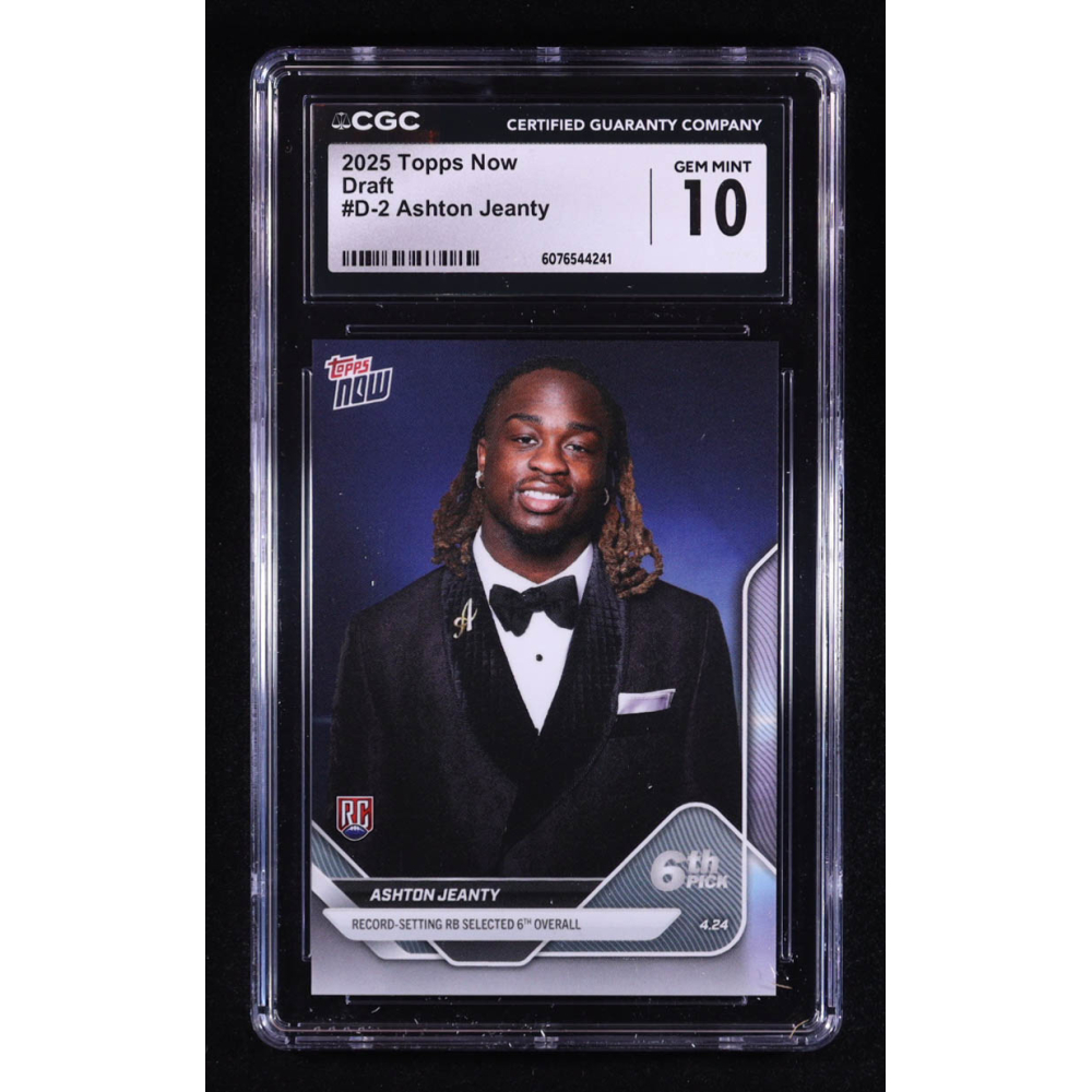 Ashton Jeanty 2025 Topps Now Draft #D2 RC (CGC 10) at PristineAuction.com