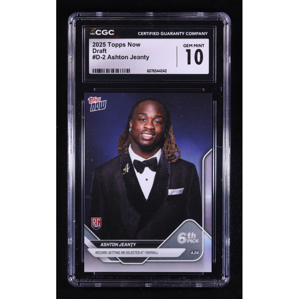 Ashton Jeanty 2025 Topps Now Draft #D2 RC (CGC 10) at PristineAuction.com