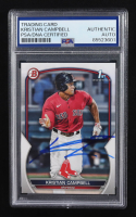Kristian Campbell Signed 2023 Topps Bowman 1st #BD-125 RC (PSA) at PristineAuction.com