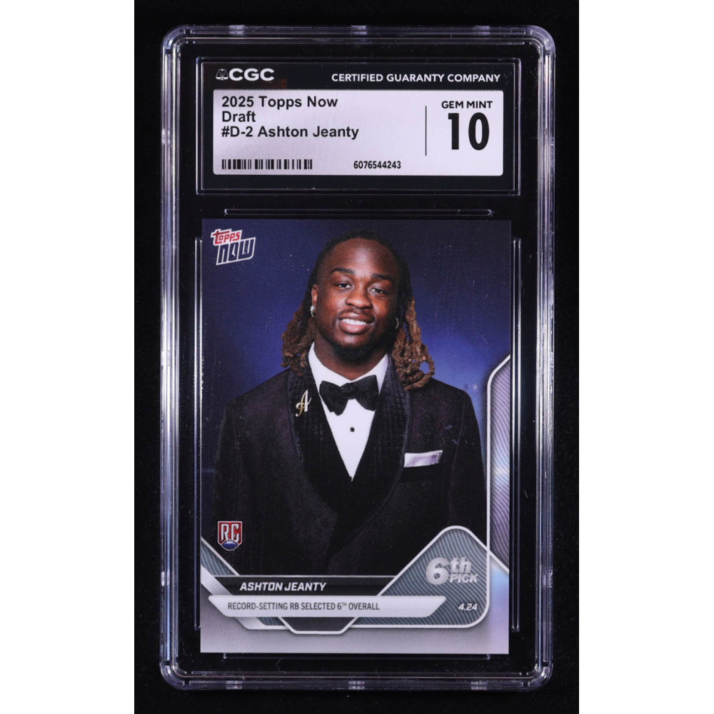Ashton Jeanty 2025 Topps Now Draft #D2 RC (CGC 10) at PristineAuction.com