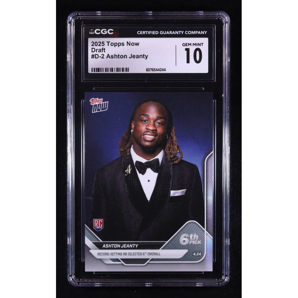 Ashton Jeanty 2025 Topps Now Draft #D2 RC (CGC 10) at PristineAuction.com