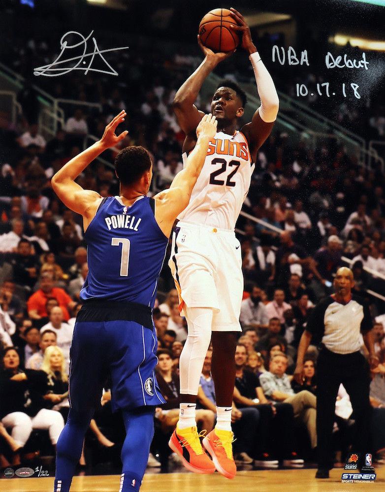Deandre Ayton Signed Suns 16x20 Photo Inscribed "NBA Debut 10/17/18" (Game Day Legends & Steiner) at PristineAuction.com Deandre Ayton Signed Suns 16x20 Photo Inscribed "NBA Debut 10/17/18" (Game Day Legends & Steiner) at PristineAuction.com