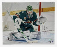 Kaapo Kahkonen Signed LE Wild 16x20 Photo Inscribed "1st NHL Shut Out 1/22/21" (Fanatics) at PristineAuction.com