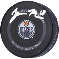 Zach Hyman Signed Oilers Logo Hockey Puck (Fanatics) at PristineAuction.com