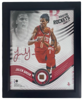 Jalen Green LE Rockets Custom Framed Game-Used Basketball Piece (Fanatics) at PristineAuction.com