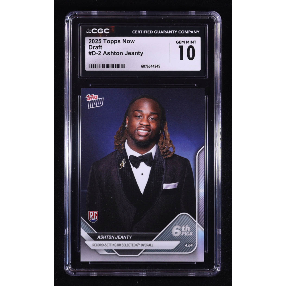 Ashton Jeanty 2025 Topps Now Draft #D2 RC (CGC 10) at PristineAuction.com