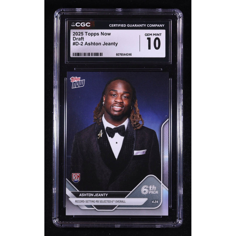Ashton Jeanty 2025 Topps Now Draft #D2 RC (CGC 10) at PristineAuction.com