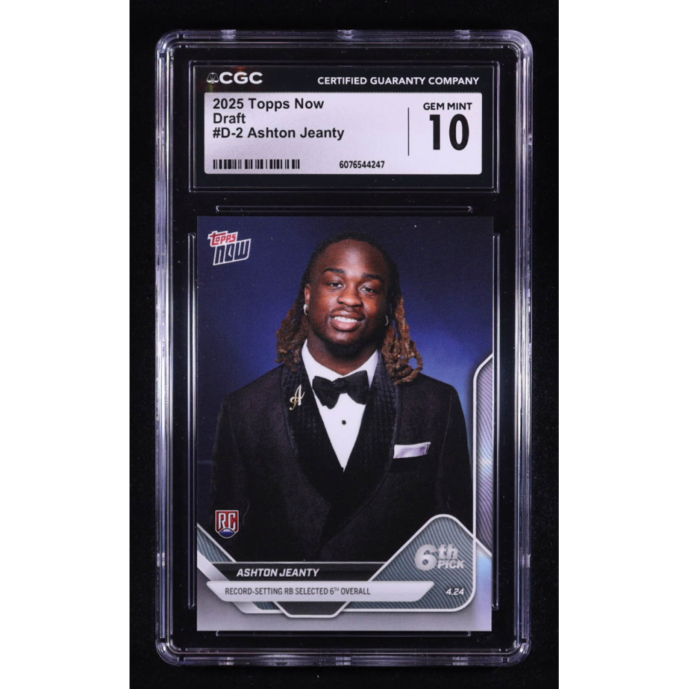 Ashton Jeanty 2025 Topps Now Draft #D2 RC (CGC 10) at PristineAuction.com