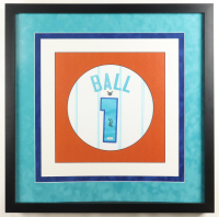 Lamelo Ball Signed Custom Framed Jersey Piece Display (JSA) at PristineAuction.com