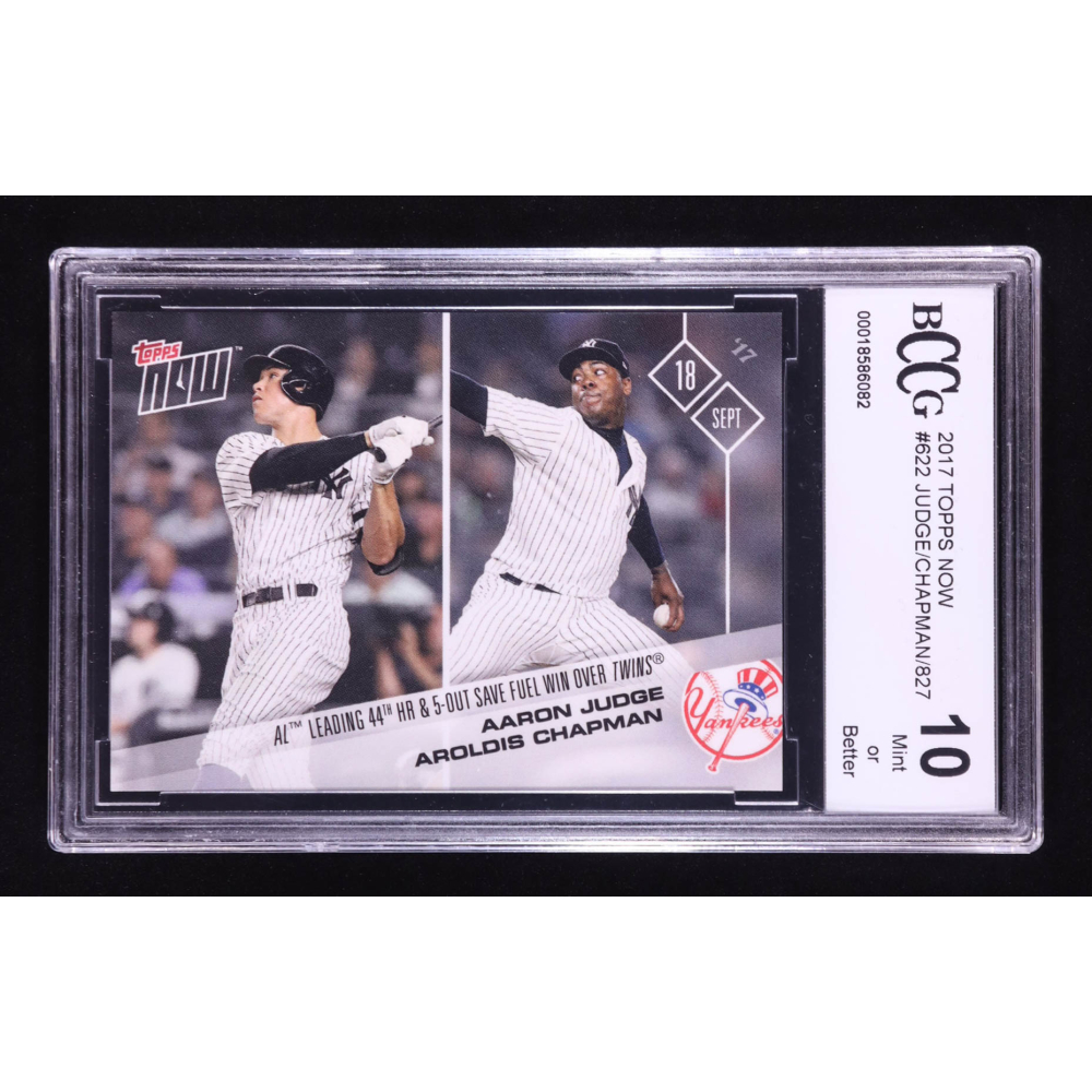 Aaron Judge RC / Aroldis Chapman 2017 Topps Now #622 Win Over Twins (BCCG 10) at PristineAuction.com