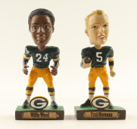 Paul Hornung & Willie Wood Packers "Legends of Lambeau" Ceramic Bobbleheads Set #2 with Original Packaging at PristineAuction.com