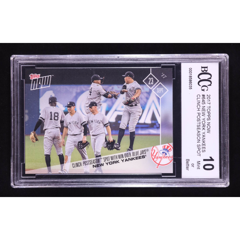 New York Yankees 2017 Topps Now #645 Clinch Postseason Spot (BCCG 10) at PristineAuction.com