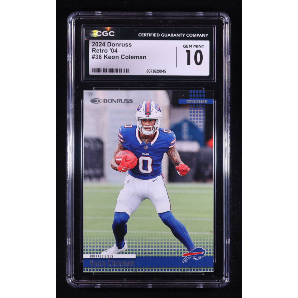 Keon Coleman 2024 Donruss Retro '04 #38 RC (CGC 10) at PristineAuction.com