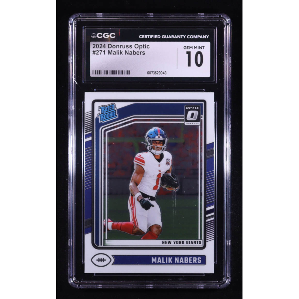 Malik Nabers 2024 Donruss Optic #271 RR RC (CGC 10) at PristineAuction.com