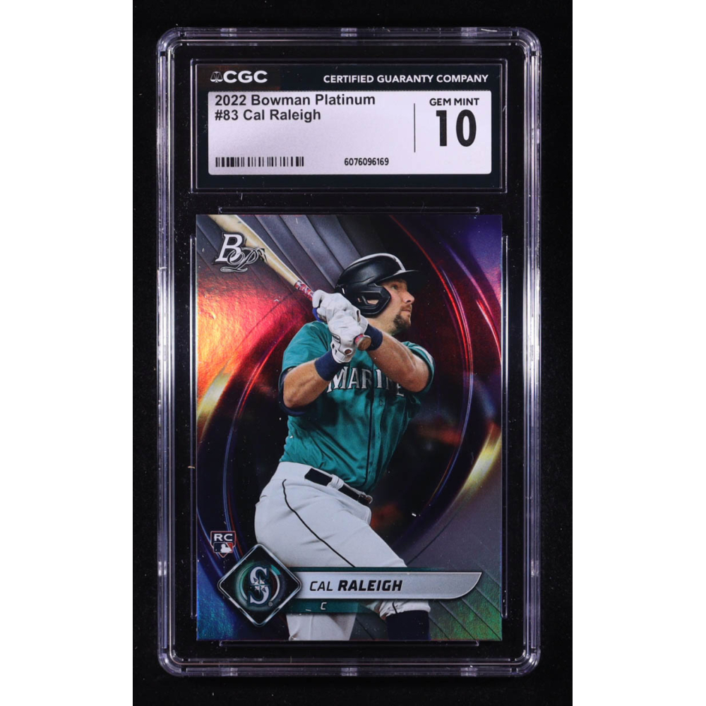 Cal Raleigh 2022 Bowman Platinum #83 RC (CGC 10) at PristineAuction.com Cal Raleigh 2022 Bowman Platinum #83 RC (CGC 10) at PristineAuction.com