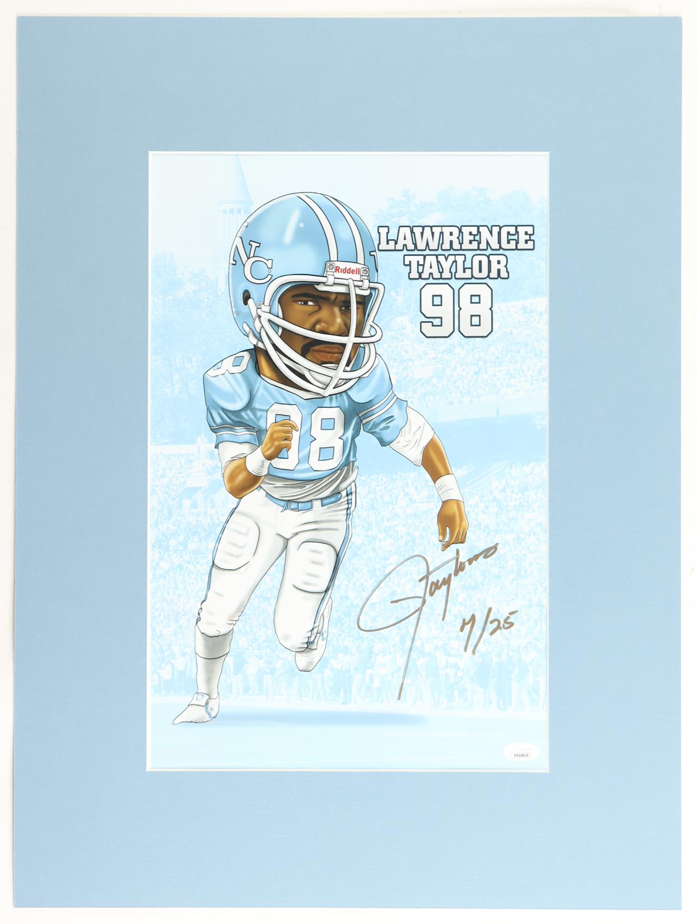 Lawrence Taylor Signed LE Giants Lithograph Display #7/25 (JSA) at PristineAuction.com Lawrence Taylor Signed LE Giants Lithograph Display #7/25 (JSA) at PristineAuction.com