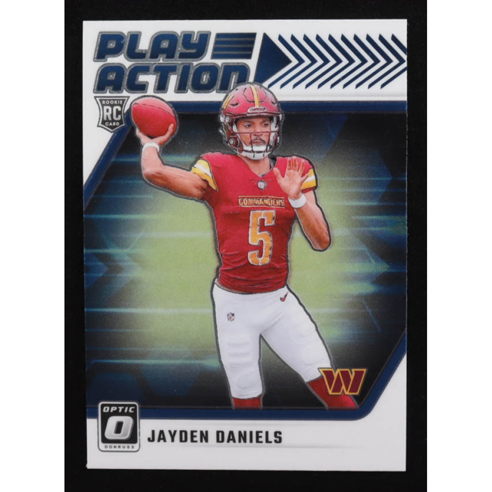 Jayden Daniels 2024 Donruss Optic Play Action #1 RC at PristineAuction.com