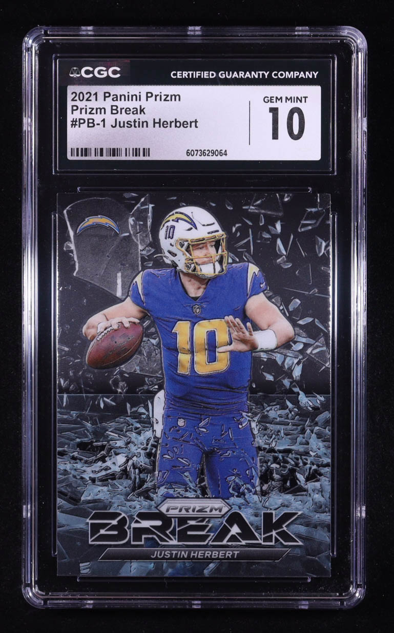 Justin Herbert 2021 Panini Prizm Prizm Break #1 (CGC 10) at PristineAuction.com Justin Herbert 2021 Panini Prizm Prizm Break #1 (CGC 10) at PristineAuction.com