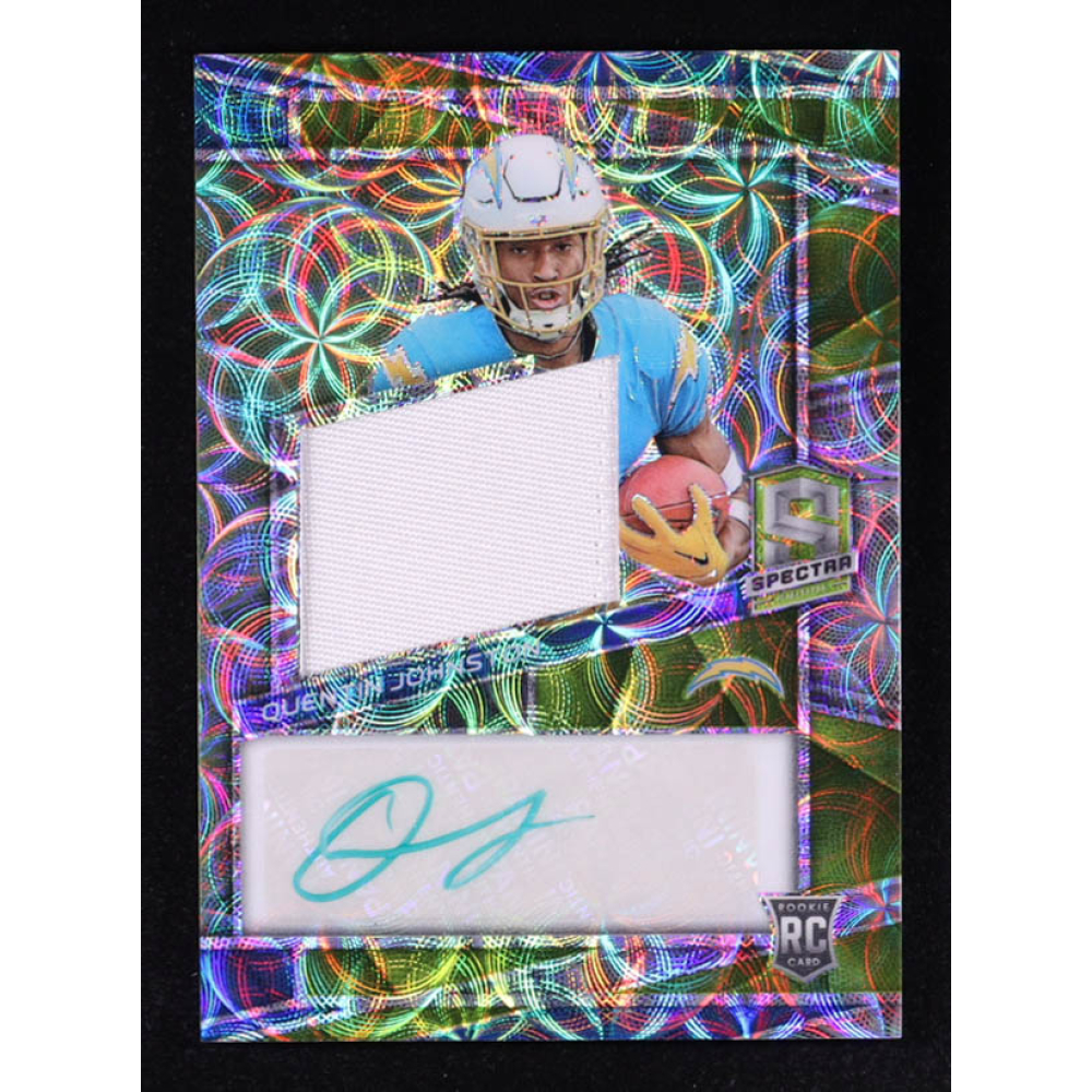 Quentin Johnston 2023 Panini Spectra Neon Green JSY AU #229 #08/35 RC at PristineAuction.com