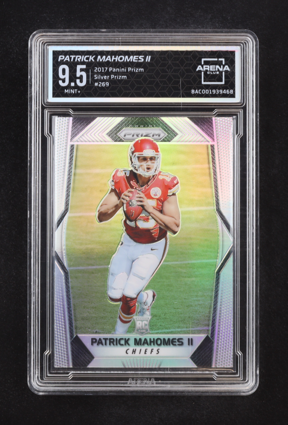 Patrick Mahomes II 2017 Panini Silver Prizm #269 RC (Arena Club 9.5) at PristineAuction.com Patrick Mahomes II 2017 Panini Silver Prizm #269 RC (Arena Club 9.5) at PristineAuction.com