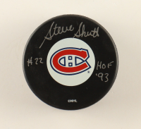 Steve Shutt Signed Canadiens Logo Hockey Puck Inscribed "HOF '93" (PSA) at PristineAuction.com