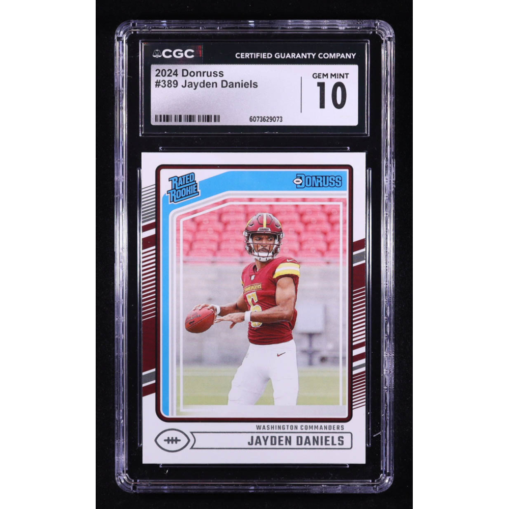 Jayden Daniels 2024 Donruss #389 RR RC (CGC 10) at PristineAuction.com Jayden Daniels 2024 Donruss #389 RR RC (CGC 10) at PristineAuction.com