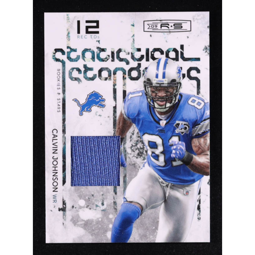 Calvin Johnson 2009 Donruss Rookies and Stars Statistical Standouts Materials #12 #017/299 at PristineAuction.com