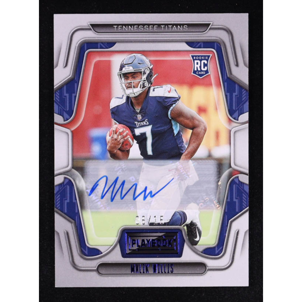 Malik Willis 2022 Panini Playbook Rookie Signatures Blue #103 #06/15 RC at PristineAuction.com