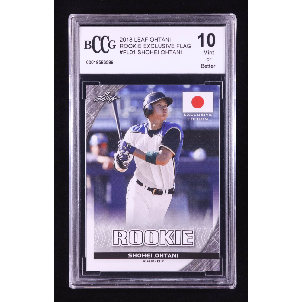 Shohei Ohtani 2018 Leaf Ohtani Rookie Exclusive Flag #FL01 RC (BCCG 10) at PristineAuction.com