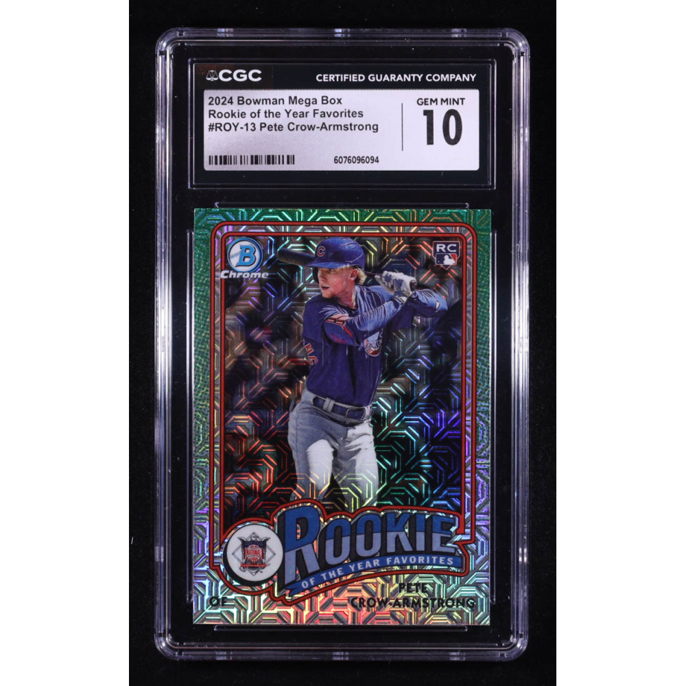 Pete Crow-Armstrong 2024 Bowman Chrome Mega Box Rookie of the Year Favorites #ROY13 RC (CGC 10) at PristineAuction.com