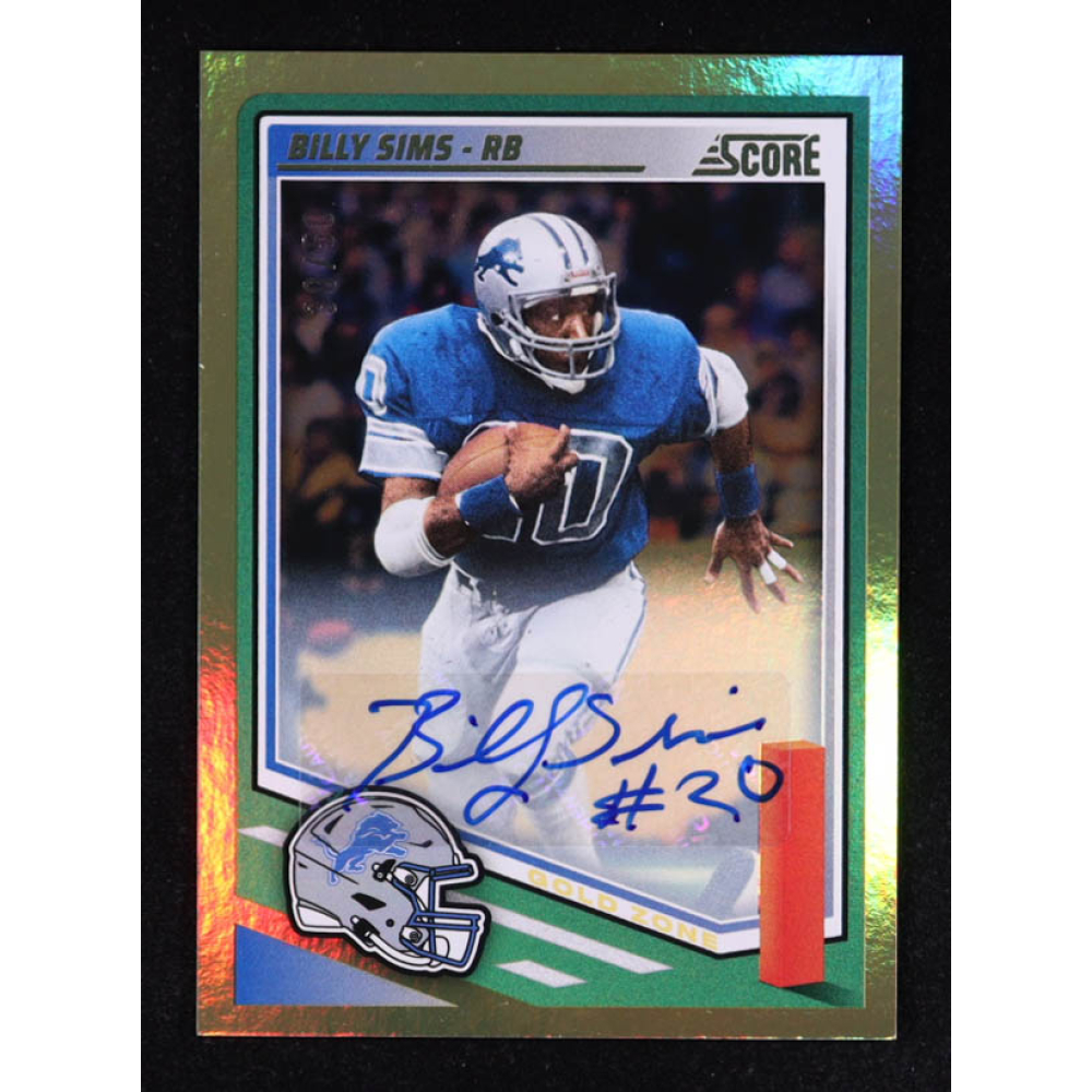 Billy Sims 2025 Score Signatures Gold Zone #233 #30/50 | Pristine Auction