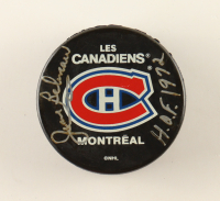 Jean Beliveau Signed Canadiens Logo Hockey Puck Inscribed "HOF 1972" (PSA) at PristineAuction.com