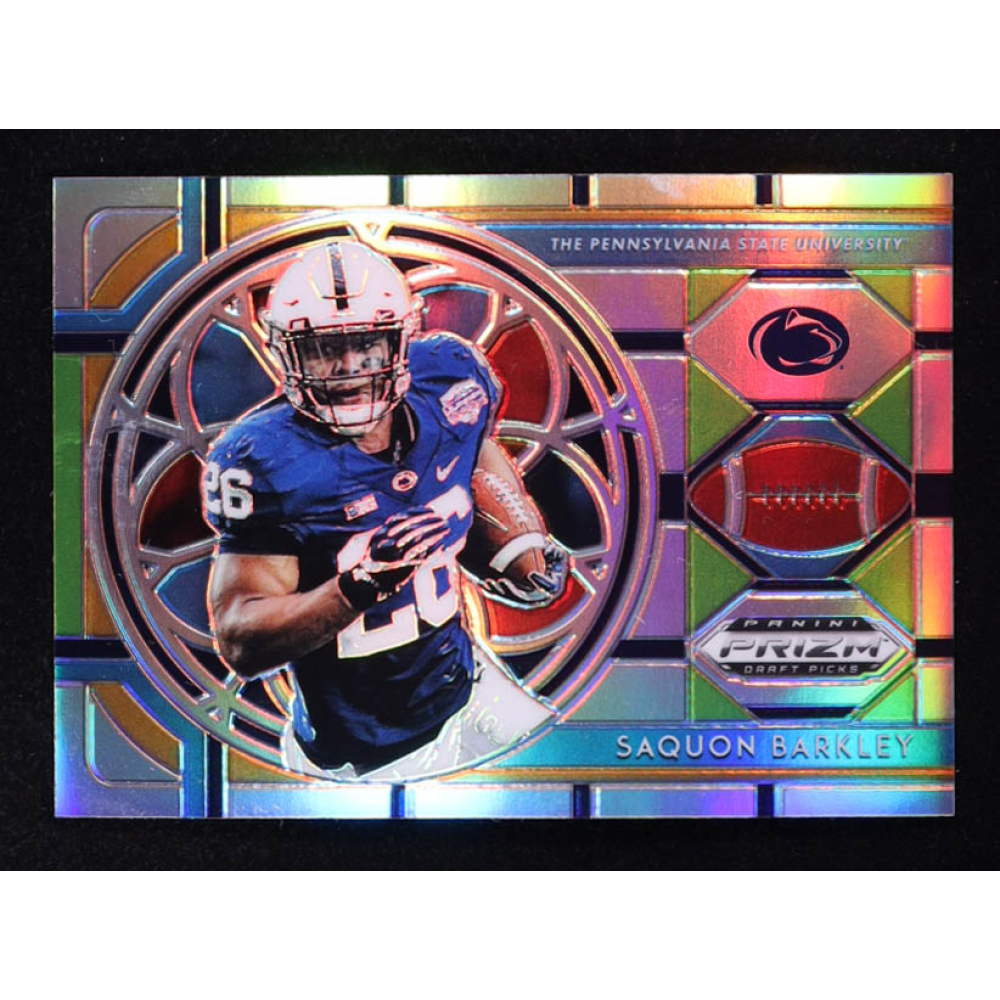 Saquon Barkley 2019 Panini Prizm Draft Picks Prizms Silver SG #84 at PristineAuction.com